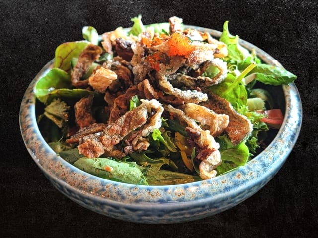 Salmon Skin Salad.